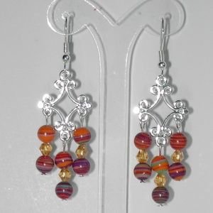 Multi color faux turquoise earrings (#345)